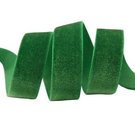 #3 Unwired Velvet Ribbon, 15 Yards - Kelly Green