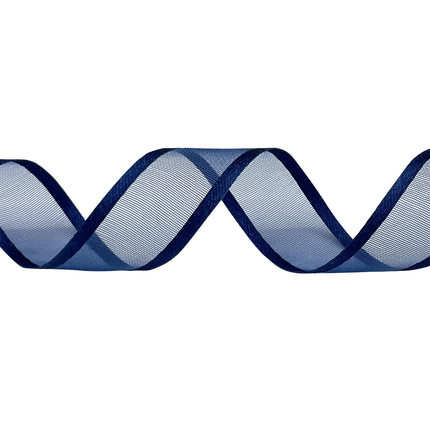 #3 Unwired Chiffon Ribbon, 25 Yards - Navy Cleopatra