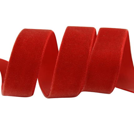 #3 Unwired Velvet Ribbon 15 Yards - Red